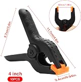 Juibao 10Pcs 4 Inch Nylon Spring Clamps Heavy Duty Clips for Woodworking view 2