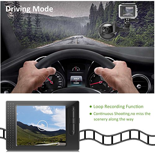 DROGRACE-WP200-Sports-Action-Camera-Video-Camera-Waterproof-Digital-Cam-Car-Dash-Cam-Full-HD-1080P-12MP-25fps-30fps-Helmet-Mount-Accessories-Camera-Kit-2-Inch-LCD-Screen