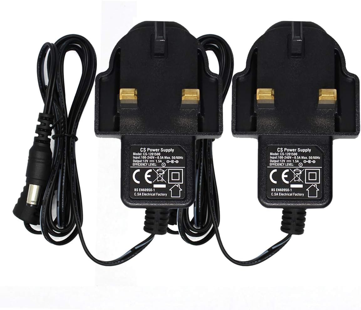 Security-01 2-Pack AC to DC 12V 1.5A Power Adapter Supply, Plug 5.5mm x 2.1mm, for CCTV Camera DVR Router Speaker Led Light Strip