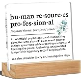 HR Gifts Thank You Gifts for Human Resources HR Manager Director Human Resources Professional Acrylic Desk Plaque Sign Office Decor 4 x 4 Inches