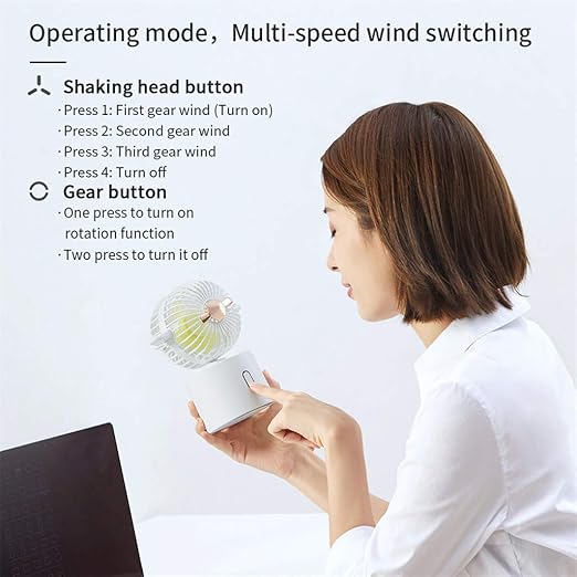 QHJ Portátil USB Carga Escritorio Agita Su Cabeza Mini Portátil ...