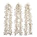 iPEGTOP 3Pcs x 6.6FT Hanging Tinsel Garland, Classic Christmas Wedding Party Holiday Tinsel Ornaments Christmas Tree Decorations, White & Gold