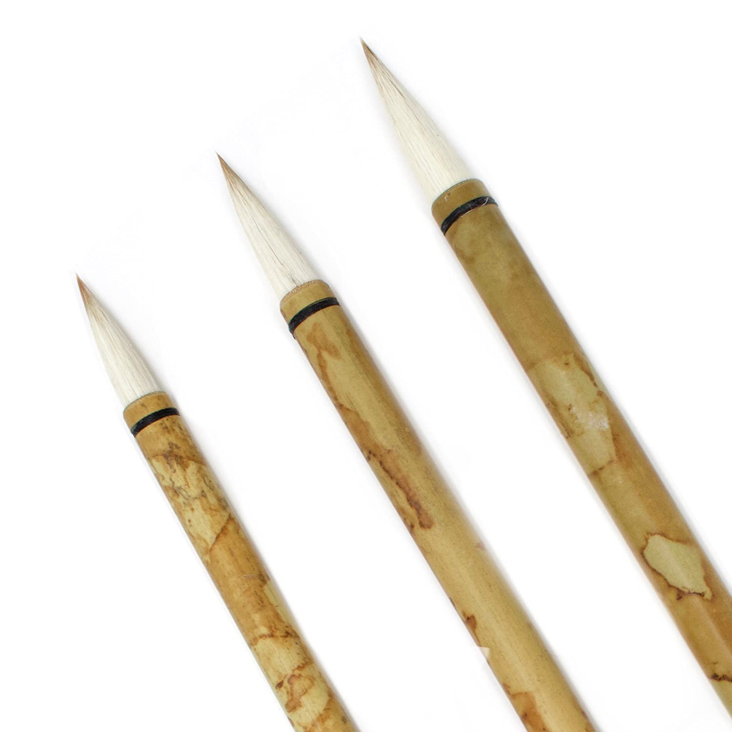 Artway Chinese Brush Set x 3 - Small, Medium & Large, Bamboo