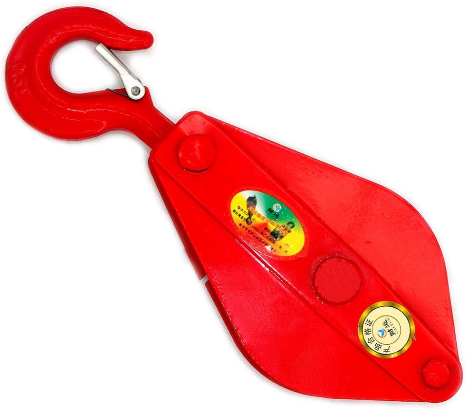 NUZAMAS Wire Rope Pulley Block 0.2Ton (200KG, 440lbs), Heavy Duty Roller Loading Snatch Block with Swivel Hook and Latch, Rope Line Pulling: Home Improvement