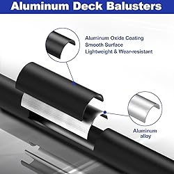 BLIKA 50 Pack 36" Aluminum Deck Balusters with