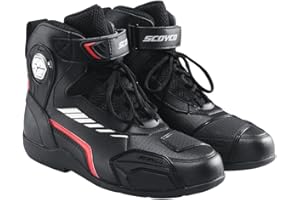 NEW SCOYCO Motorcycle Boots Men Casual Shoes Leather Moto Motocross Riding Boots Motorbike Shoes Riding Shoes 4 Seasons