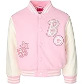 Barbie Girls French Terry Varsity Bomber Jacket Little Kid to Big