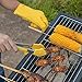 Zestkit Heat Resistant Gloves Silicone BBQ Grill with Wrist Protection, Oven Mitts for Grilling, Waterproof