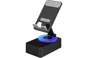 XILIWUS Bluetooth Audio Power Bank Bracket, 3 in 1 Bluetooth Audio Power Phone Holder, 360° Rotation Bluetooth 5.0 HiFi Stereo Sound Bluetooth Speaker Mount for Phone Tablet (Black)