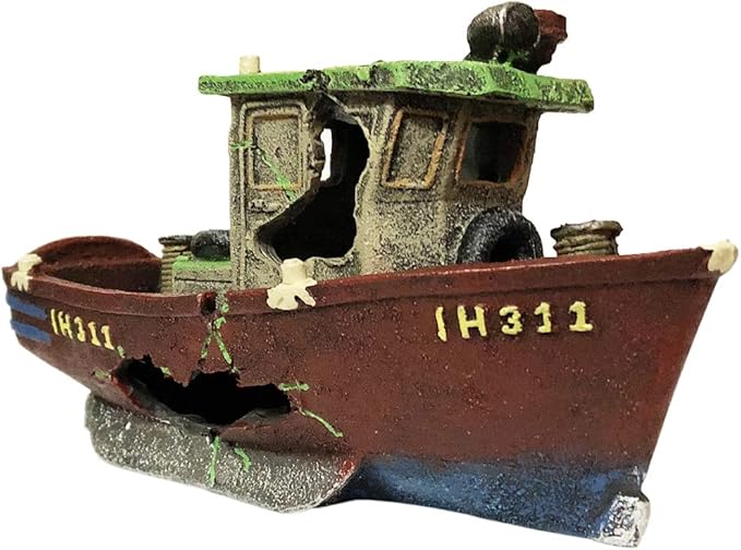 SLOCME Aquarium Large Ship Decorations Fish Tank Large