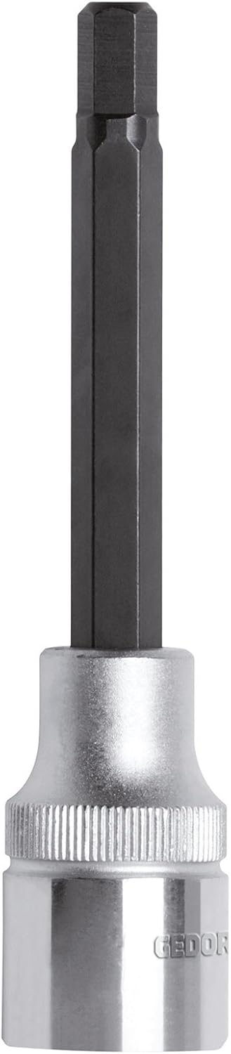 GEDORE red Screwdriver bit socket long hex, 10 mm AF, 1/2" 12.5 mm, Screwdriver bit socket, Tool, R62551019, Steel