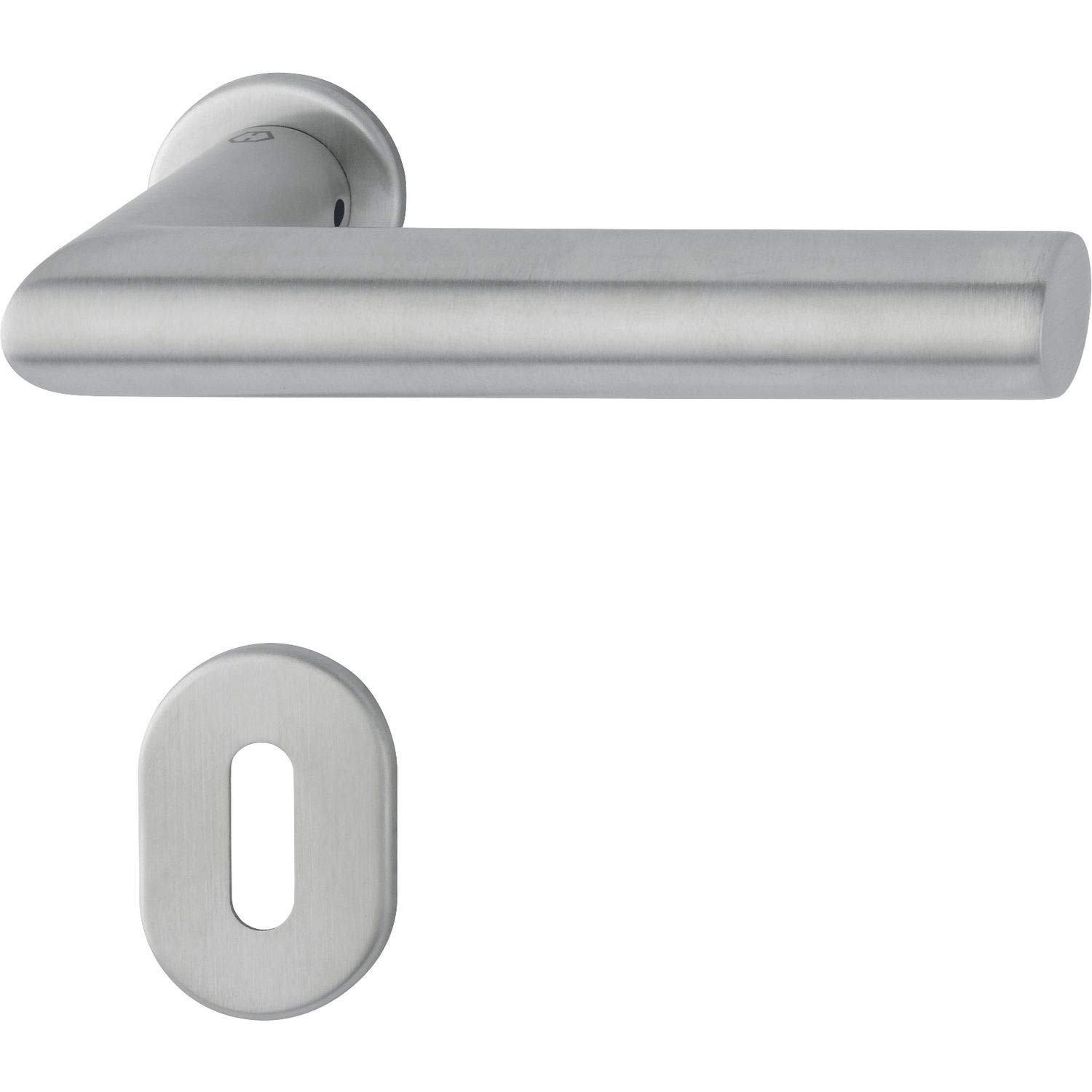 Hoppe Amsterdam Door Handle Set on Mini Rosette PZ Door Thickness 40-50 Stainless Steel