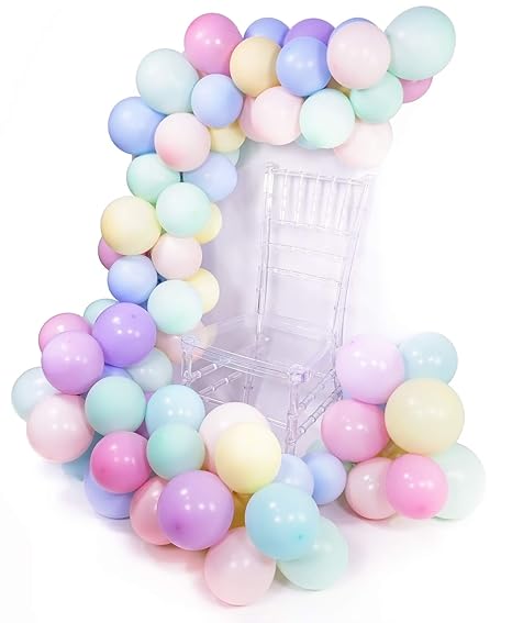 PuTwo Luftballons Pastell, 100 Stück Helium Luftballons Satz von Ballon Pastell in 10 Farben Luftballons Pastellfarben Mix, L
