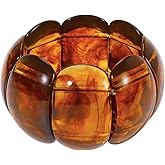 Coiris Chunky Bracelets for Women Acrylic Stretchable Cuff Vintage Bangle Resin Stretch Bracelets Colorful Thick Jewelry