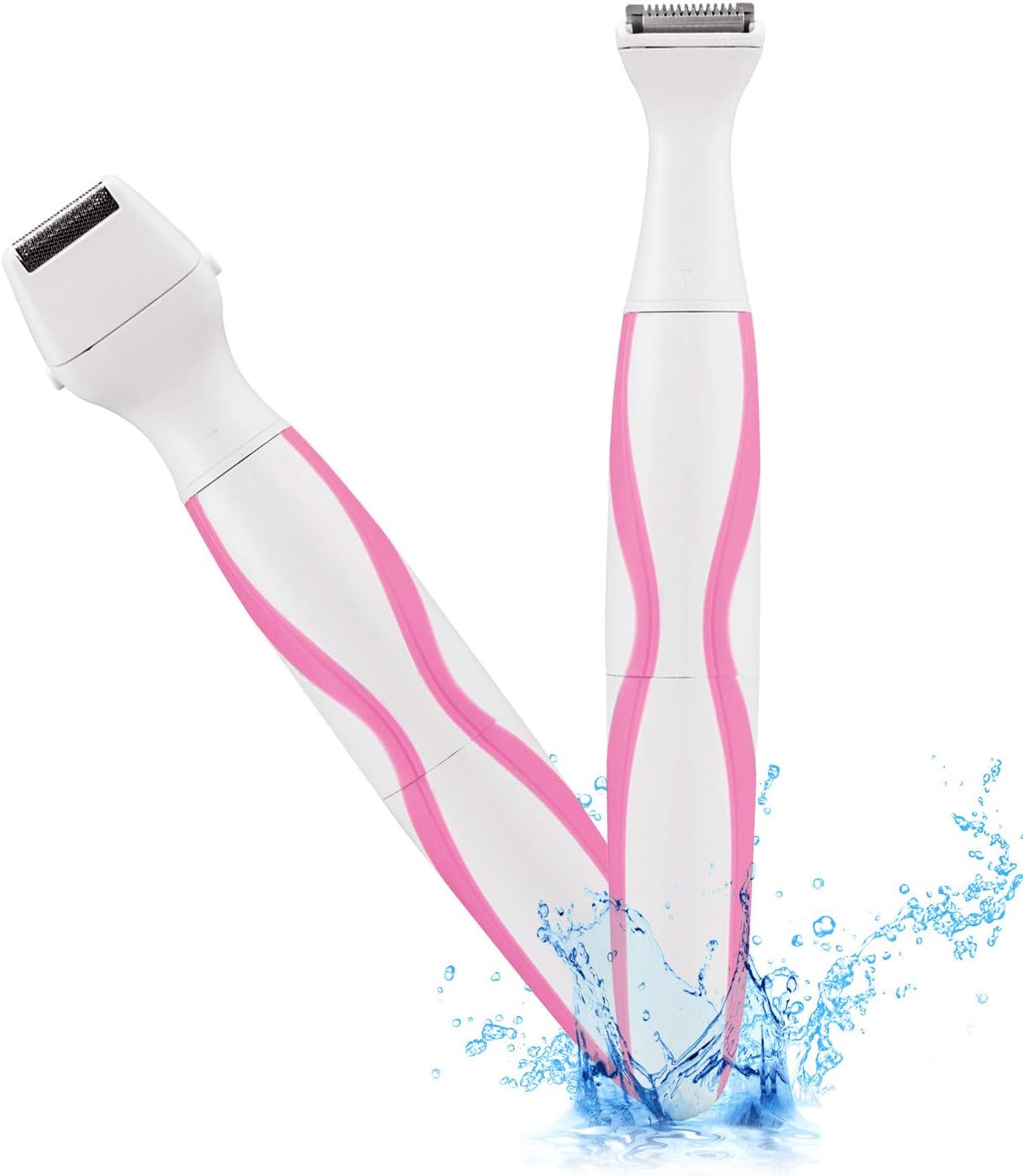 Bikini Trimmer for Women 2IN1 Women Shaver Wet/Dry Lady Razor/Women Trimmer Cordless Ladyshave with Shaving and Bikini Head Perfect for Body, Face, Bikini Area