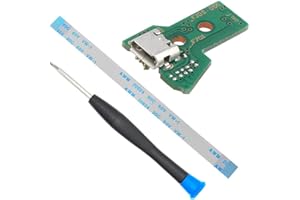 MMOBIEL Charging Port Replacement for PlayStation PS4 Controller Dualshock 4 Model: JDS-050 /JDS-055 12 Pin Flex Cable Incl (