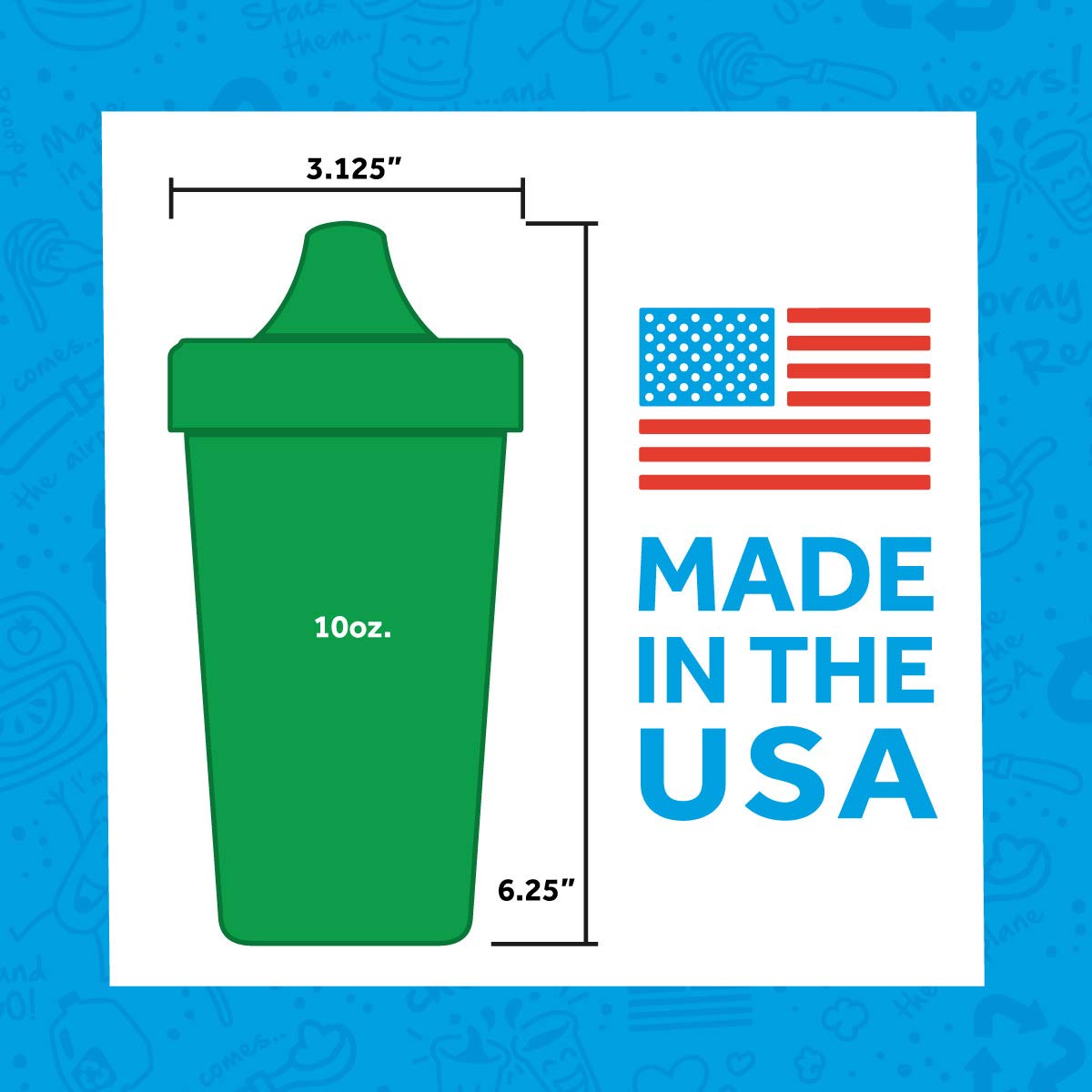 Re-Play Made in The USA 4pk No Spill Cups for Baby, Toddler, and Child Feeding in Bright Pink, Blush, Purple and Amethyst | Made from Eco Friendly Heavyweight Recycled Milk Jugs | (Princess+) : Baby