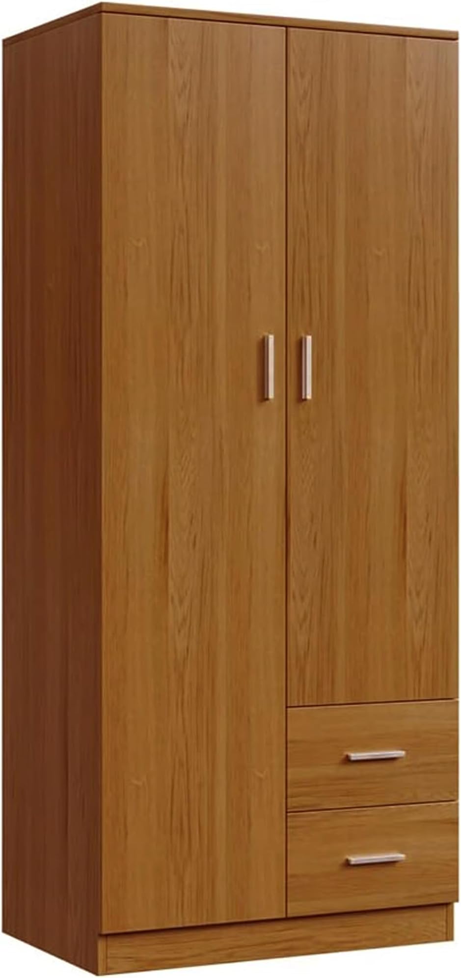 Panana Modern 2 Door 2 Drawer Wardrobe Oak Effect 77x50x180cm