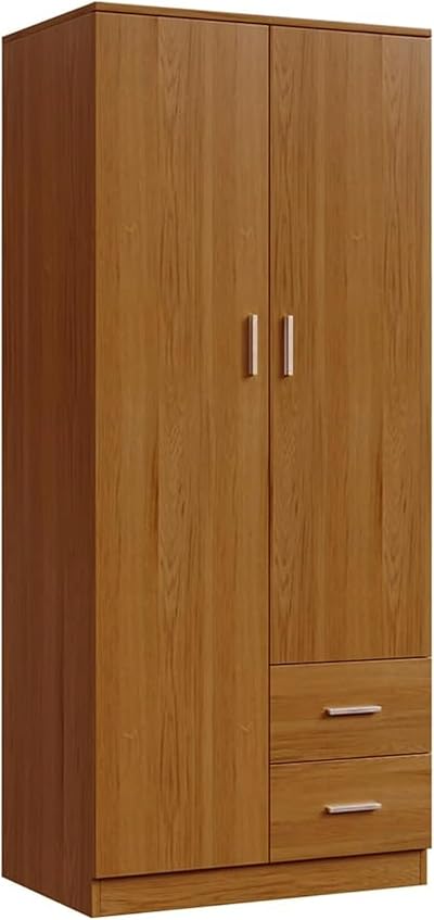 Panana Modern 2 Door 2 Drawer Wardrobe Oak Effect 77x50x180cm