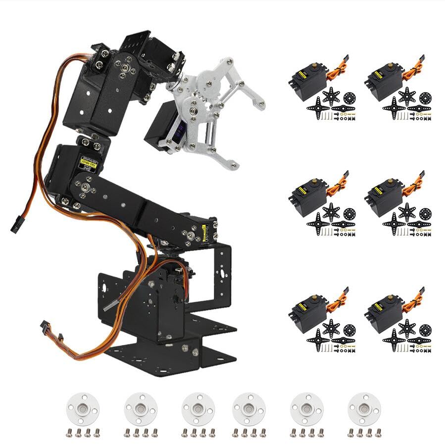 Photo 1 of diymore Robotic Arm Kit ROT3U 6DOF Aluminium Mechanical Robotic Clamp Claw Kits for Boys & Girls to Learn Programming/Science/Techology, with MG996R Metal Gear Servo Motor,Ideal Christmas Gift