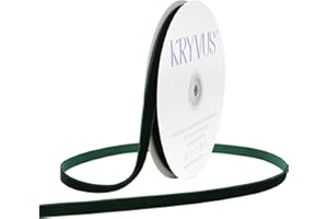Kryvus Green Velvet Ribbon 3/8 Inch x 15 Yards, Nylon Vintage Velvet Ribbons for Christmas Decoration, Gift Wrapping Ribbon, Bow Making, Sewing, Handmade Craft, Bouquet Packaging