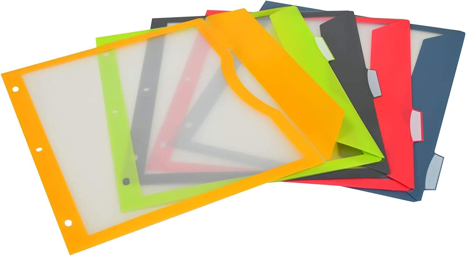 C-Line 5-Tab Binder Pockets with Write-On Index Tabs, Assorted Colors, 8.5 x 11 Inches, 5 Pockets per Set (06650) : Office Products