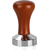 51mm Espresso Tamper-Premium Barista Coffee Tamper Coffee Tamper Classic Series Stainless Steel Espresso Tamper Coffee Press Tool Tamper Espresso Handle, 90x51mm, Solid wood, Stainless steel