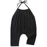 Toddler Girls Summer Clothes Backless Strap Slouch Jumpsuit Harem Halter Romper Pants 1T~5T