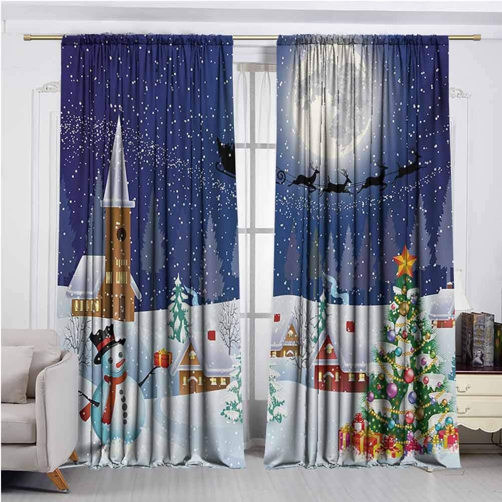 Christmas Blackout Curtain Panels for Bedroom Winter Season Snowman