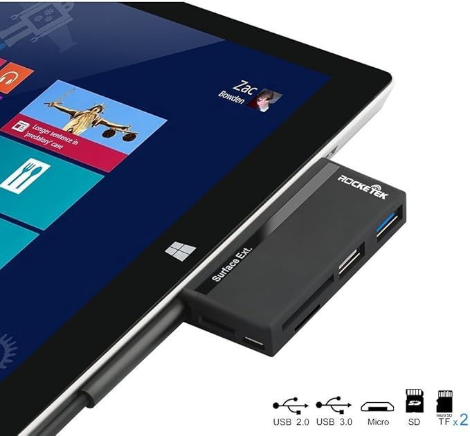 Rocketek USB Memory Card Reader with SD/Micro SD Card Slots