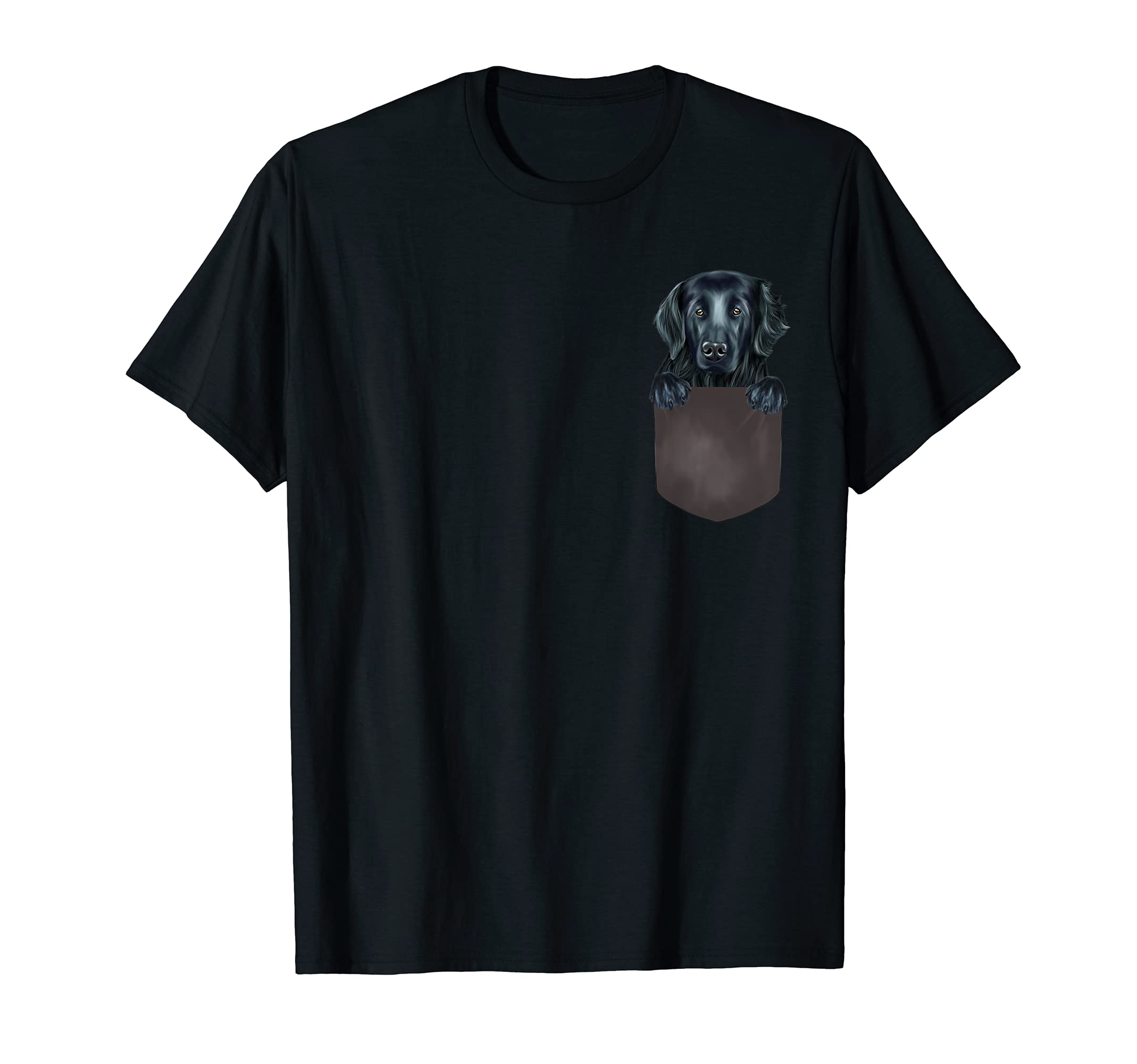 Dog In Pocket Funny Dog Lover Flat-Coated Retriever T-Shirt