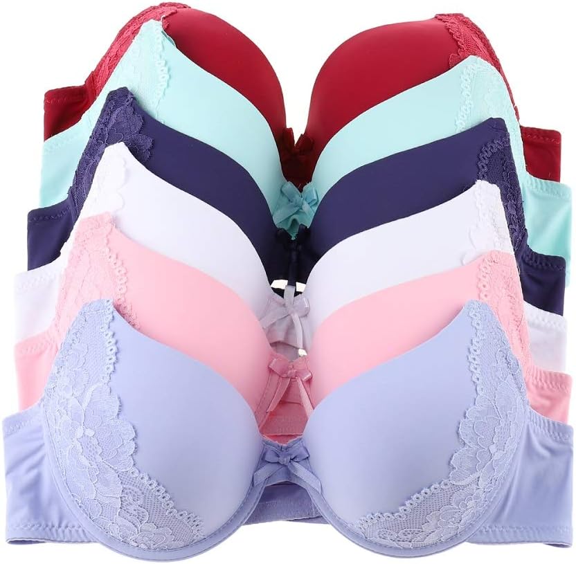 Romals Women's Bras Full Cup Brassieres Underwire Bra(Packs of 6)