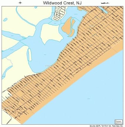 map of wildwood nj streets Amazon Com Large Street Road Map Of Wildwood Crest New Jersey map of wildwood nj streets