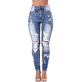 KUNMI Womens Classic High Waisted Skinny Stretch Butt Lifting Jeans Slim Fit Denim Pants