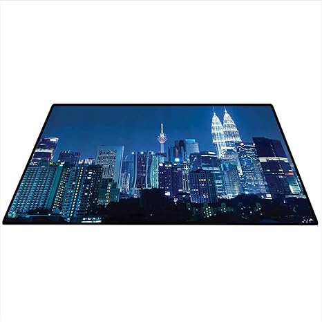 Amazon Com Fabric Customize Floor Mats Kuala Lumpur Skyline