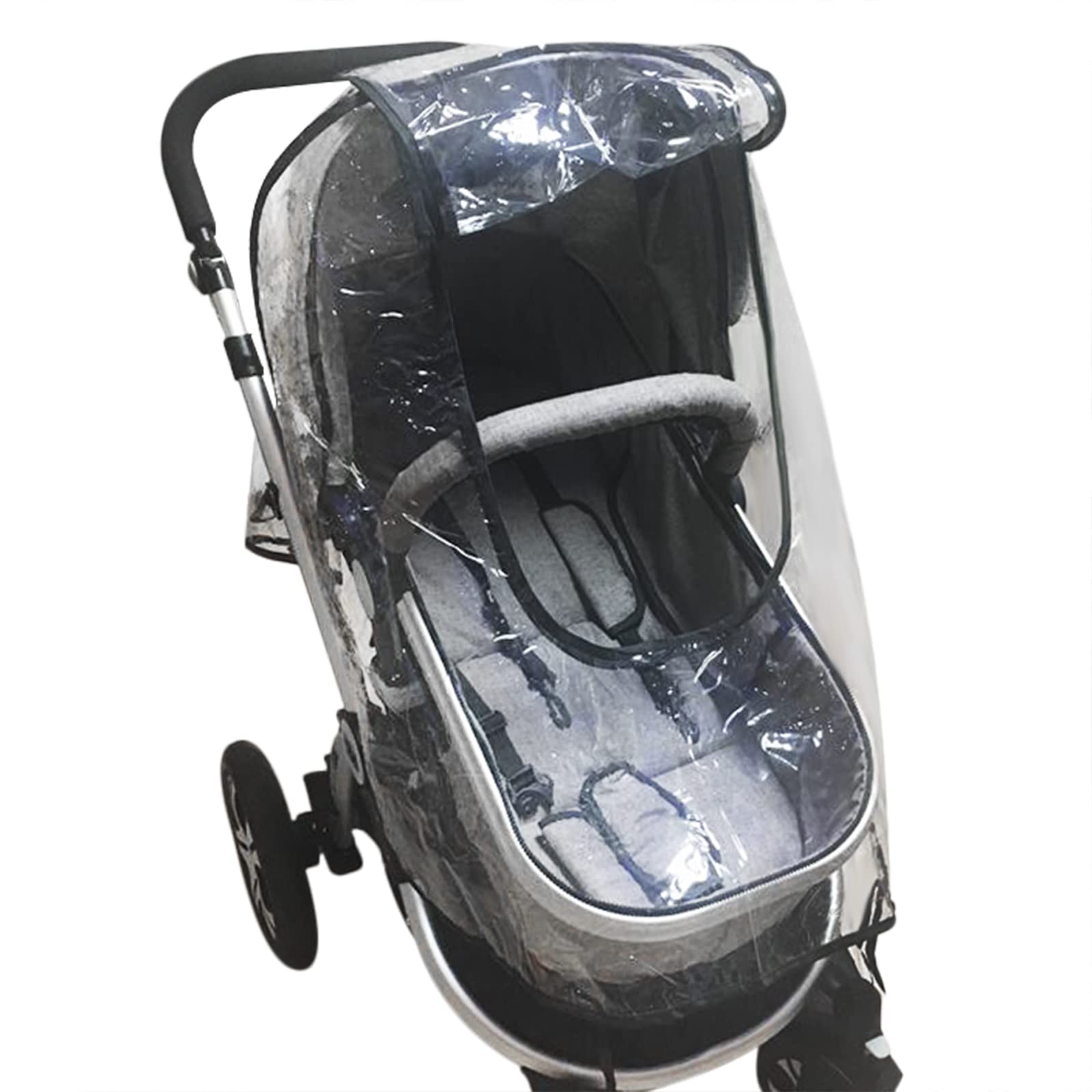 Universal Baby Stroller Raincover Clear Baby Buggy Rain Cover for Pushchair Pram with Zipper Baby Travel Weather Shield for Protection Against Rain Snow Wind Fit Most Strollers