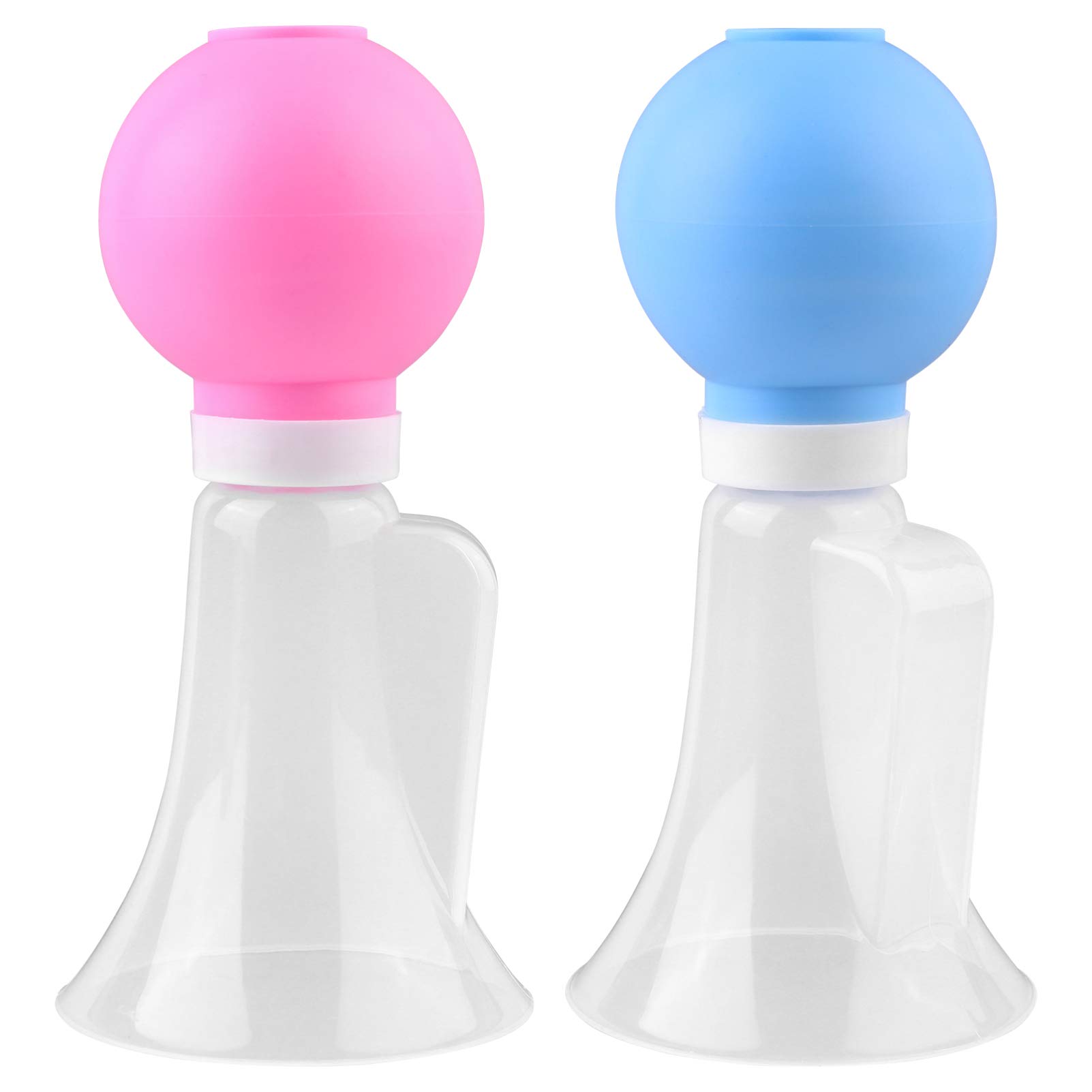 Healifty Manual Breast Pump Breast Pump Breast Milk Pumper Suction for Women 2pcs (Pink+Blue)