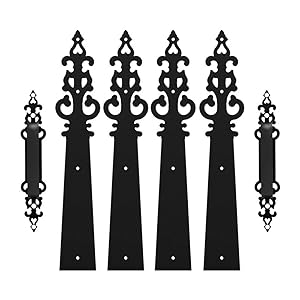 CCJH Decorative Carriage House Garage Handle Hinge Accent Set Door Hardware Kit Braided Style