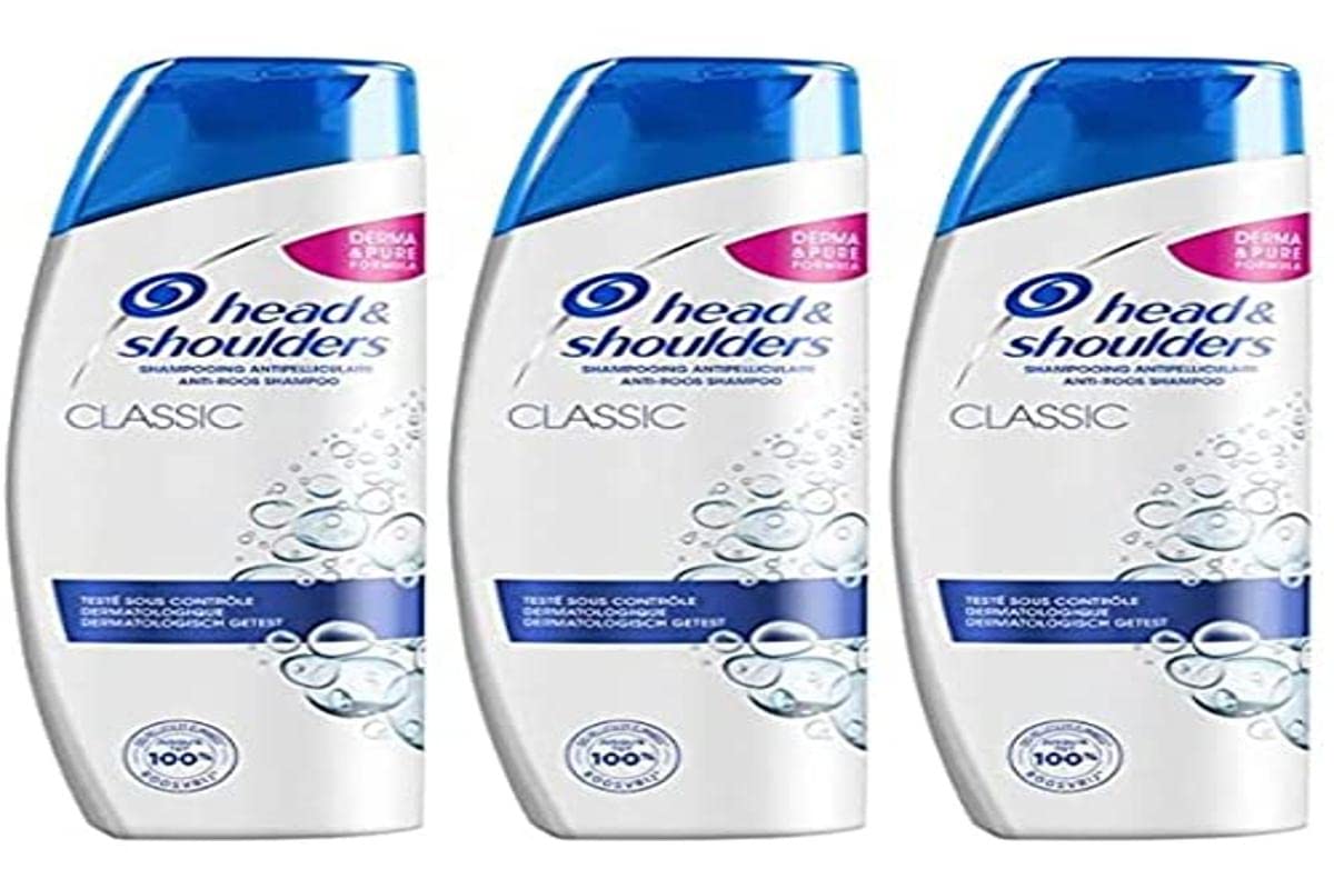 Head & Shoulders, Classic Anti-Dandruff Moisturising Shampoo, Cleans and Moisturizes Your Hair and Scalp, Pack of 3 x 500 ml