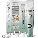 Bikini Trimmer for Women, 3-in-1 Electric Razors for Women, Waterproof Bikini Shaver Replaceable Facial, Body Trimmer for Pubic Hair, Painless Razor for Hair Trimmer Gifts for Her, Mint Green