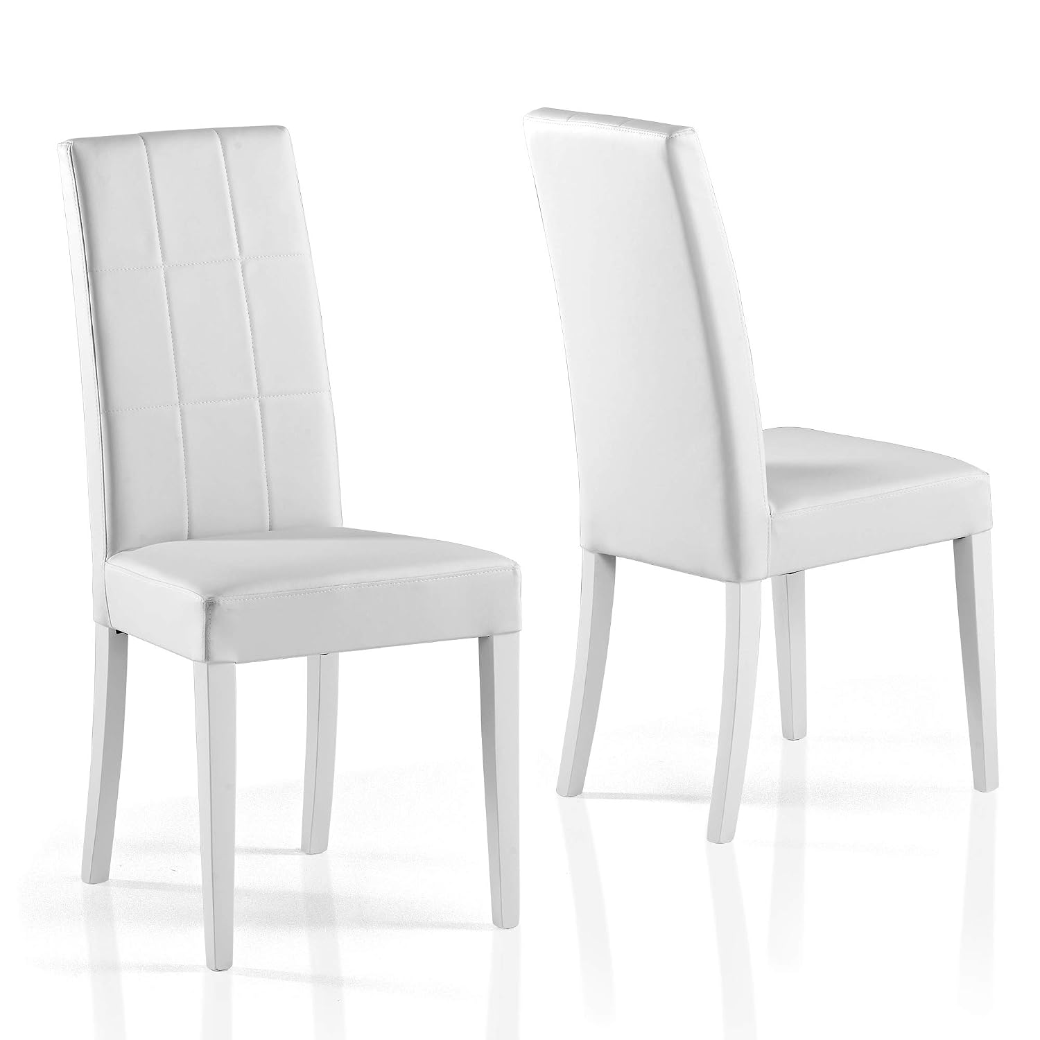 Mondo Convenienza Lory Sedia Laccata Bianca Con Sedile In Similpelle Bianco
