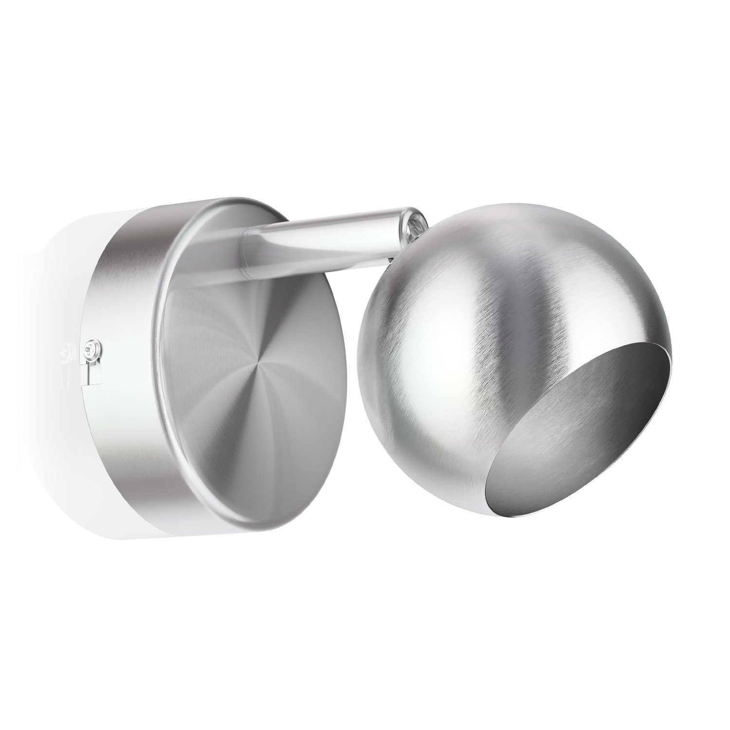 ledscom.de Ceiling Light/Wall Light TAURI, Stainless Steel matt, 1x GU10 max. 25W