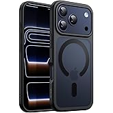 JETech Magnetic Case for iPhone 17 Pro 6.3-Inch Compatible with MagSafe, Translucent Matte Back Slim Minimalist Shockproof Phone Cover (Black)