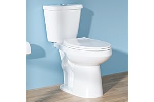 HOMLYLINK 19 Inch Elongated Tall Toilet for Seniors, 1.1/1.6 GPF Dual Flush Two-Piece ADA High Toilet for Bathroom, Comfort Bowl Height 19 Inch, Seat Height 20", 12 Inch Rough-in, White