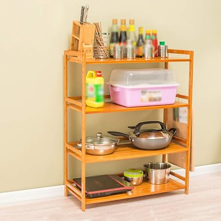 Kitchen Furniture - Horno de microondas Estante de bambú ...