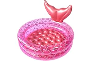 AIYUENCICI Inflatable Kiddie Pools Mermaid, Backyard Round Swimming Pool for Kids, Cute Raft Paddling Pool Indoor&Outdoor Toddler Fun Water Swim Beach Floaties Toys Fishing Pond Ball Pit Pool (59 inch)