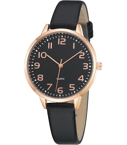Amazon.com: NUOVO Women Watch Black for Ladies Silver Watch  display picture 1