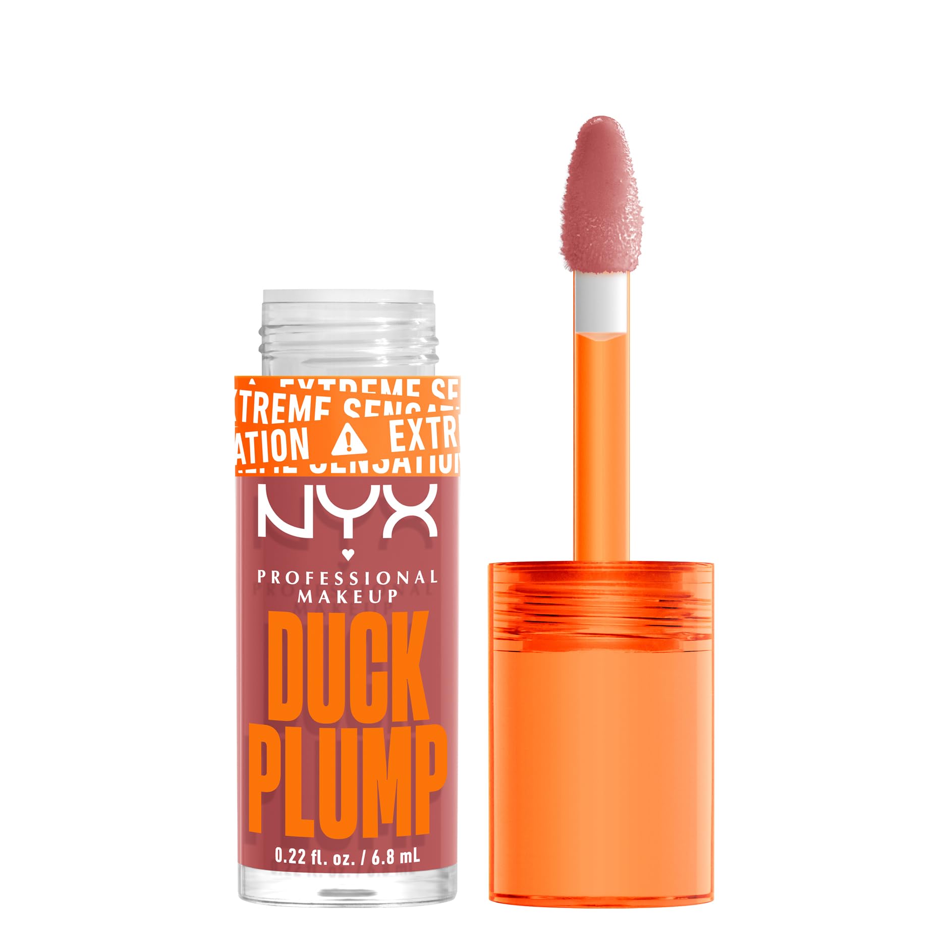 NYX Professional Makeup Lip Plumping Gloss, Intense Colour and High Pigmentation, With Extreme High Shine Finish, Infused with Spicy Ginger, Vegan Formula, Duck Plump, Nude Swings — image 1