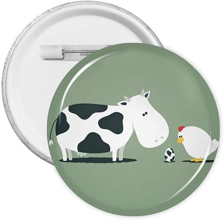 Amazon 牛 チキン 鶏 バッジ 缶バッチ ボタンバッジ ピンバッチ バッジ Badge Button ボタンブローチ おもちゃ雑貨 コレクション 工芸品 簡単 軽量 リュック トートバッグ ラペルピン ジャケット用 おもちゃ おもちゃ
