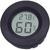 Refaxi Digital Cigar Humidor Hygrometer Thermometer Round Black Face NEW
